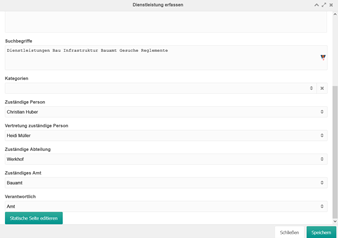 Dienstleistungen bearbeiten