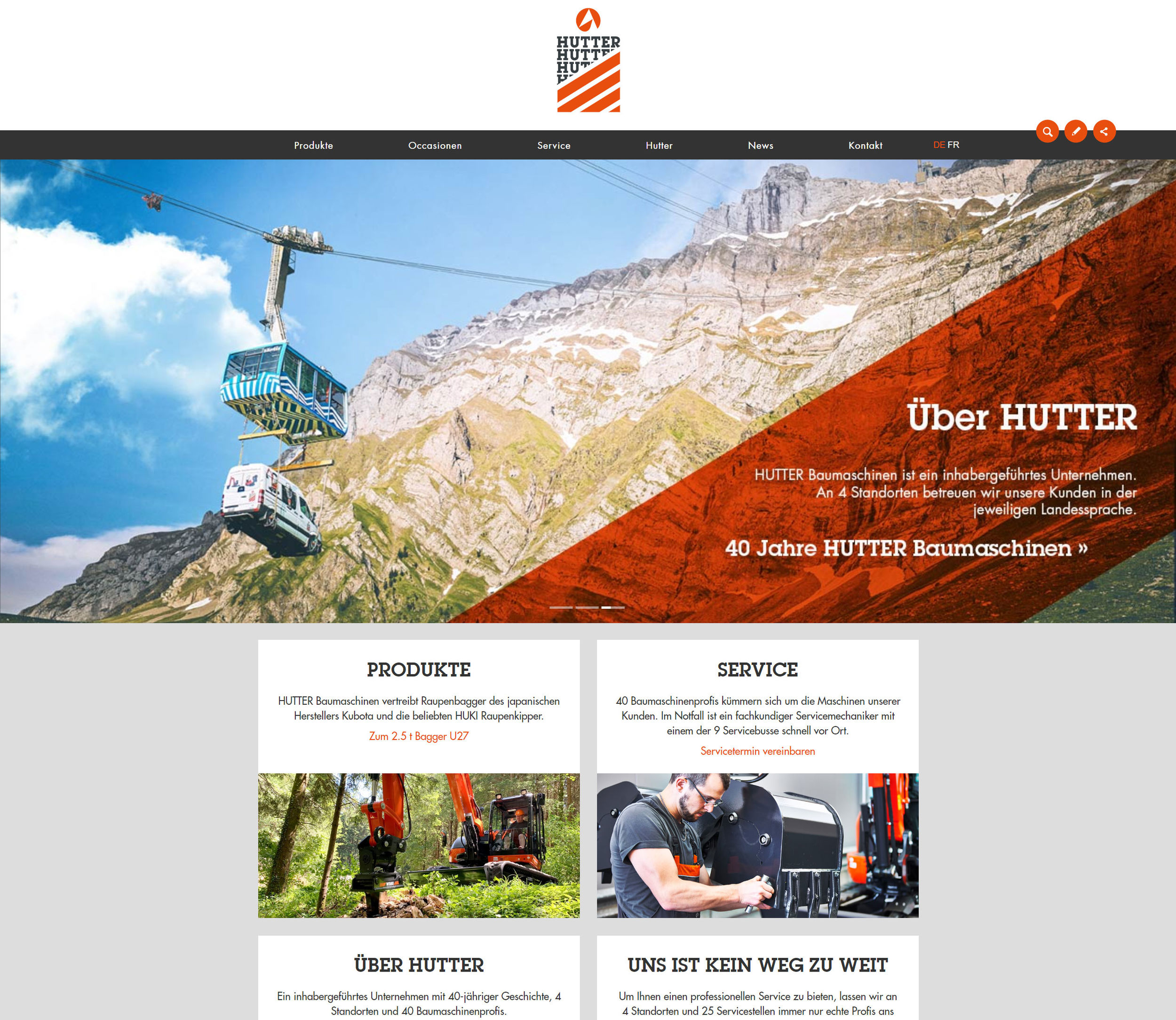 Relaunch Website Hutter Baumaschinen