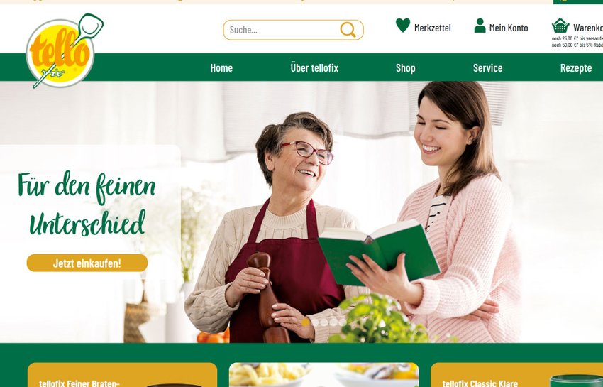 Der neue tellofix Shop